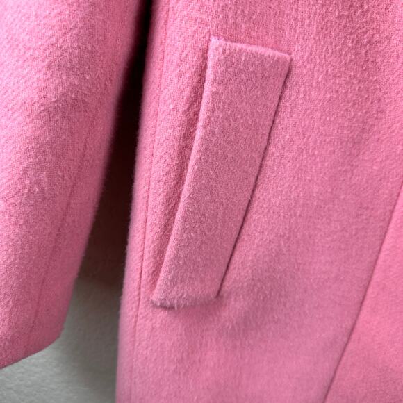 J.Crew Mercantile Wool Blend Pink Coat Size 0 | Funnel Neck Zip Front - Picture 9 of 10